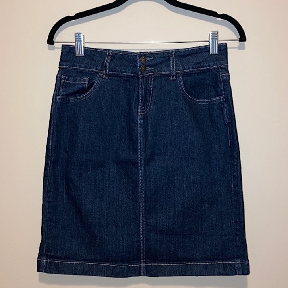 Old Navy, Dark Denim Pencil Skirt, Indigo, Jean 2